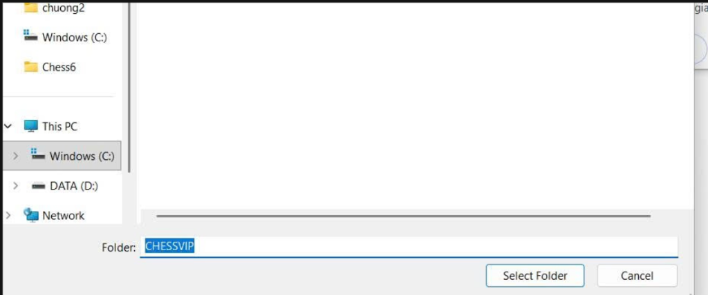 Select CHESSVIP folder