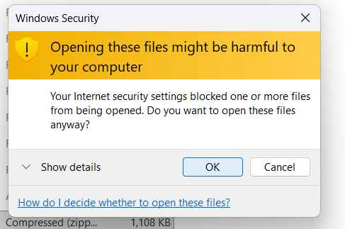Windows Security Warning